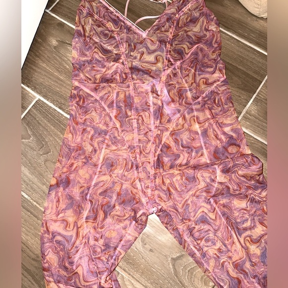 Savaged X Fenty Rihanna X-Ray Vision Gathered Mesh Crotchless Catsuit multi M - Picture 12 of 13